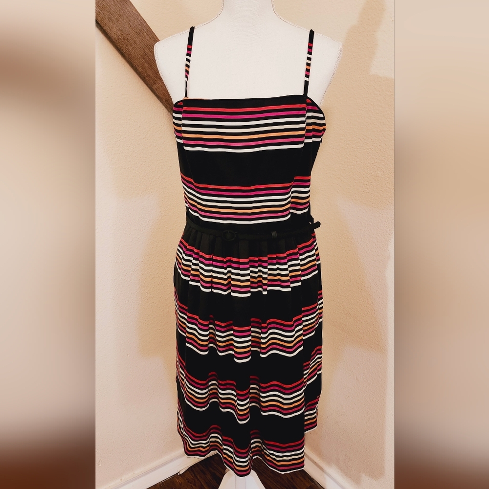 White House Black Market Striped Spaghetti Strap Dress Size 12